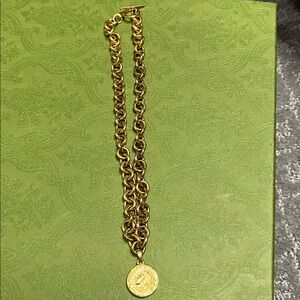 Get Back Gold Chain Necklace Coker with Medallion St Christopher Pendant